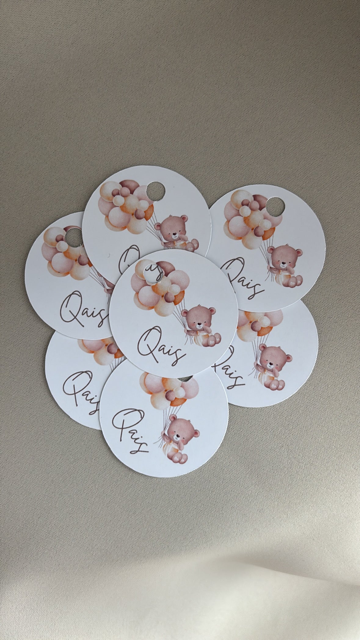 Hanglabels babyshower rond