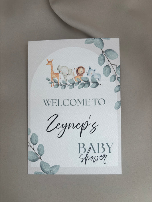 Babyshower tafelkaart | jungle