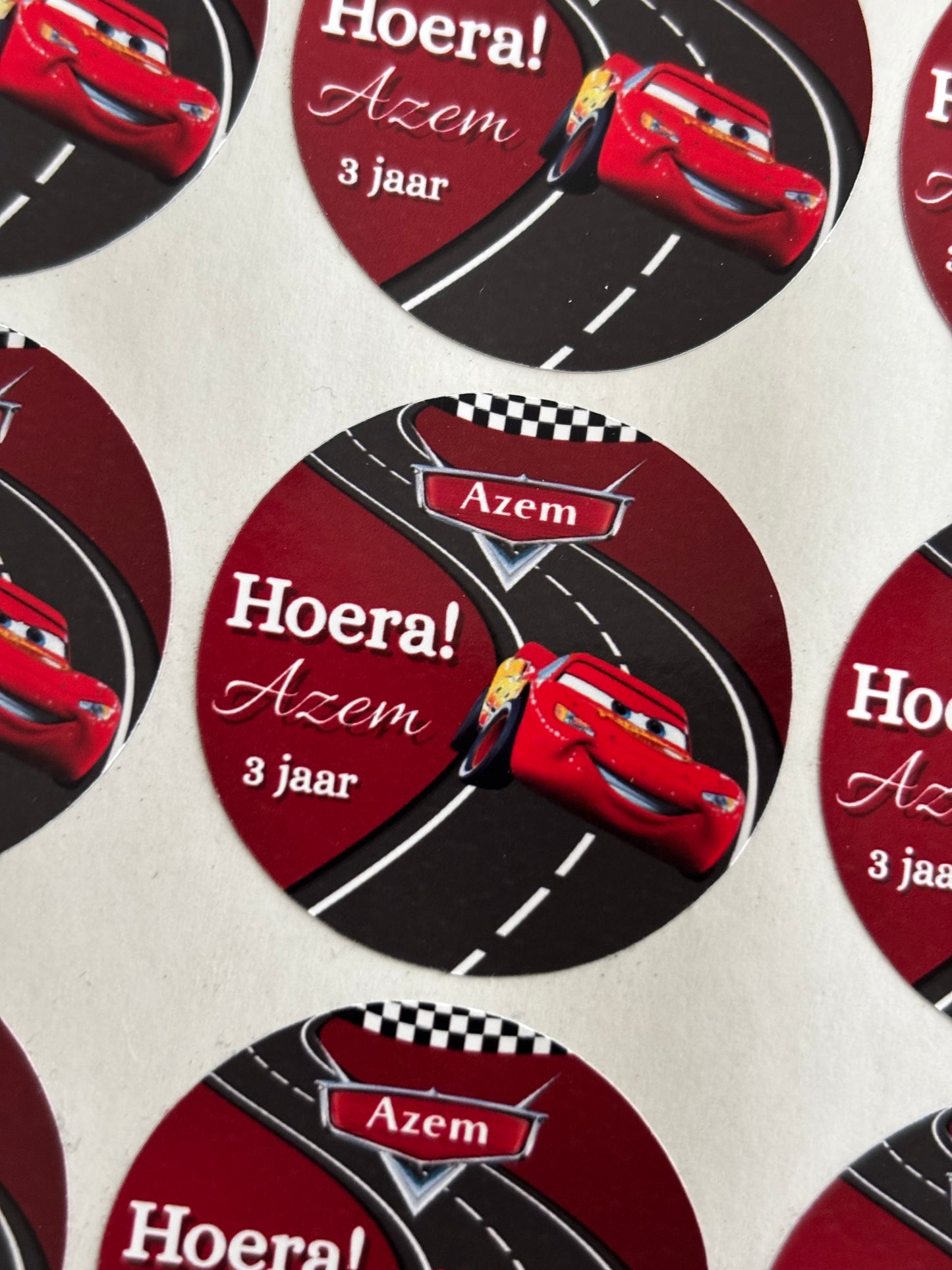 Cars traktatie stickers