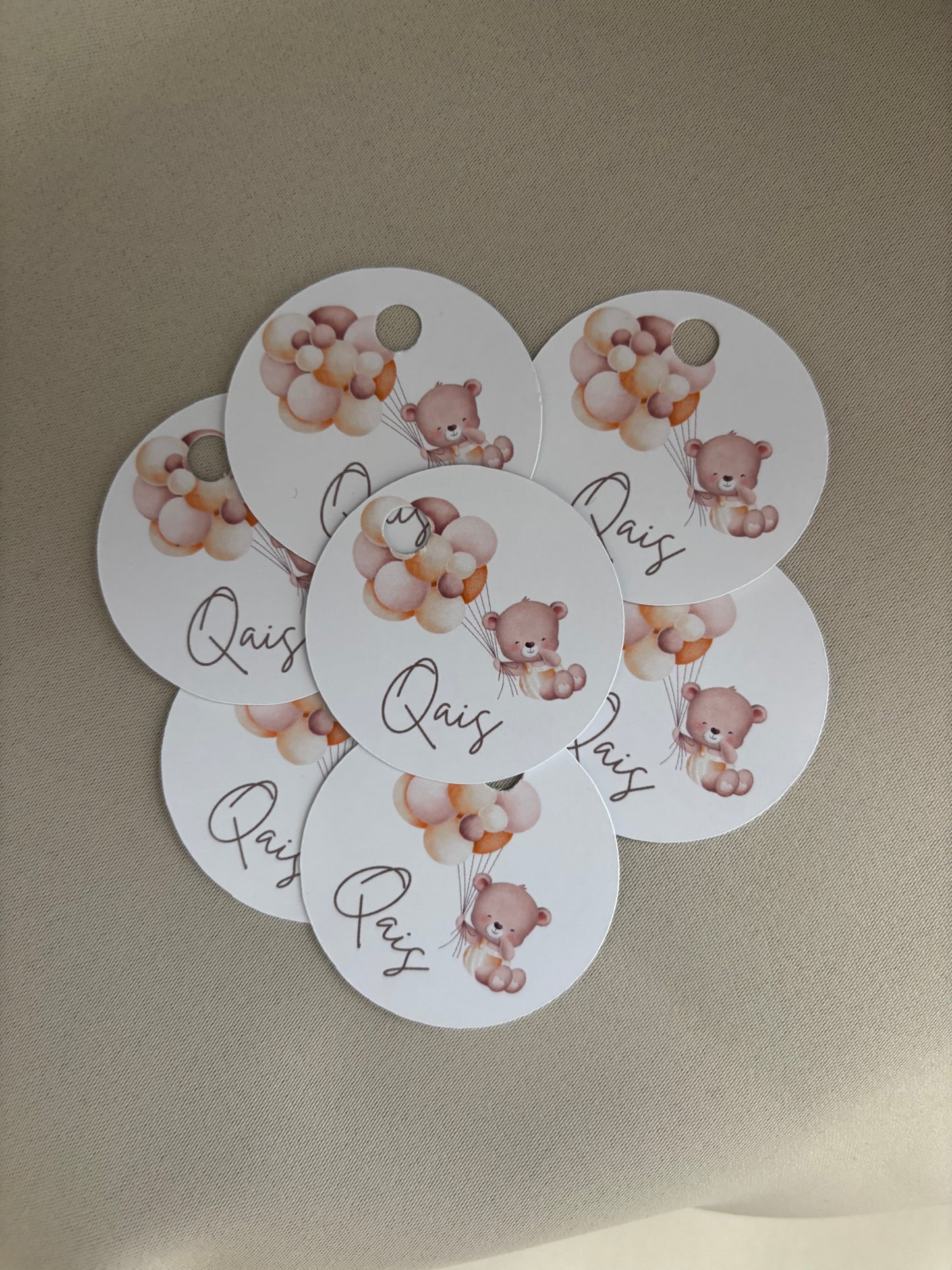 Hanglabels babyshower rond