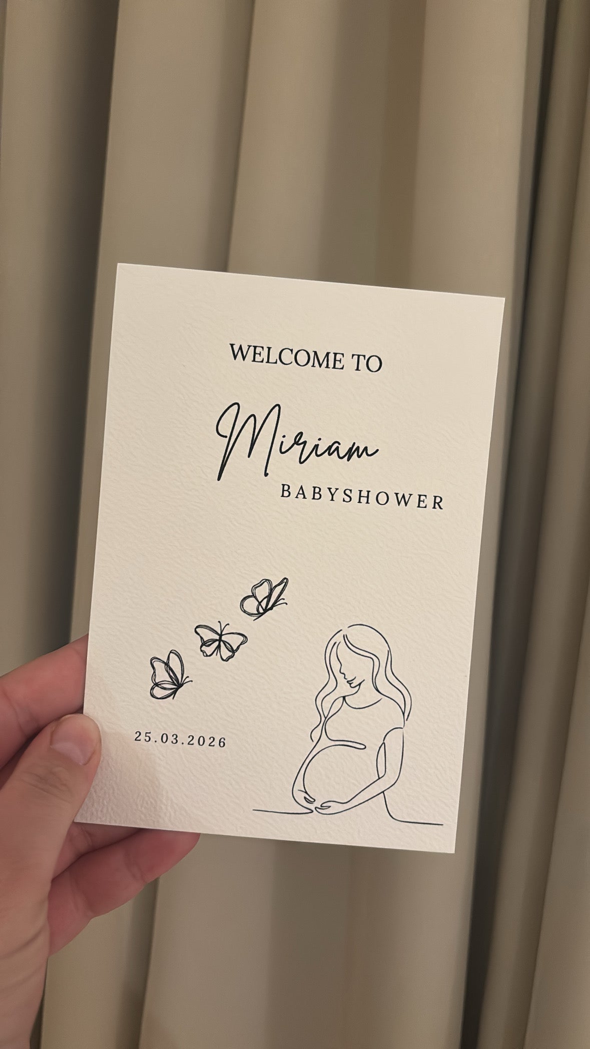 Welcome babyshower Tafelkaart