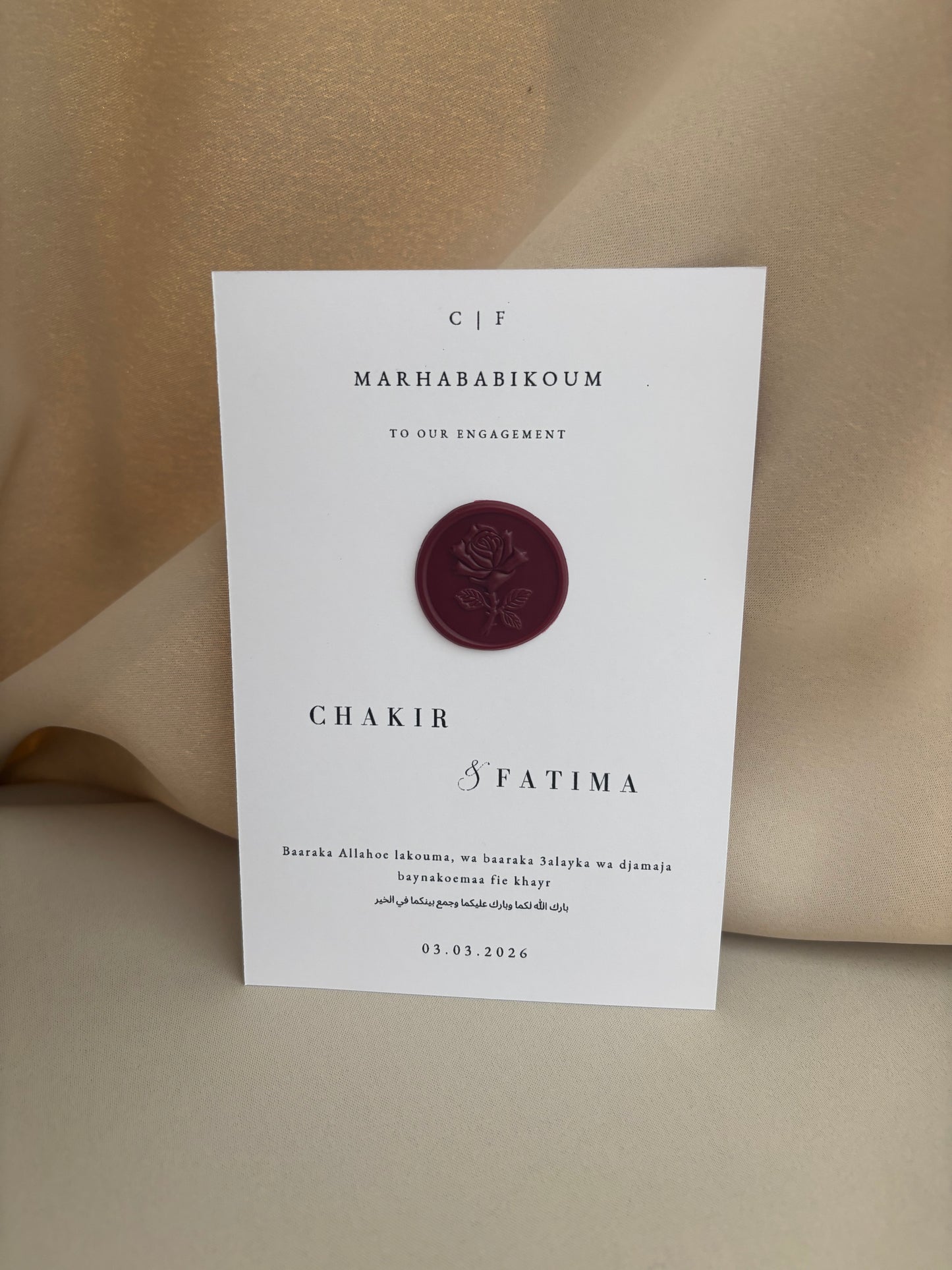 Tafelkaart verloving