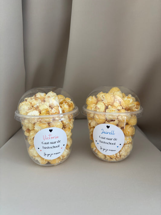 Popcorn Traktatiebeker | gaat naar de basisschool