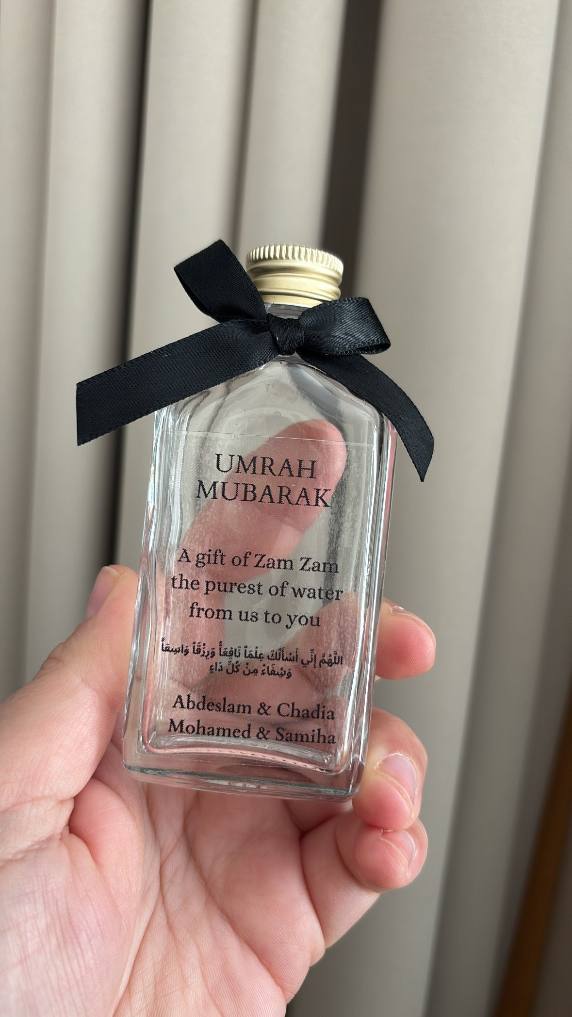 Umrah Mubarak flesjes - transparant sticker
