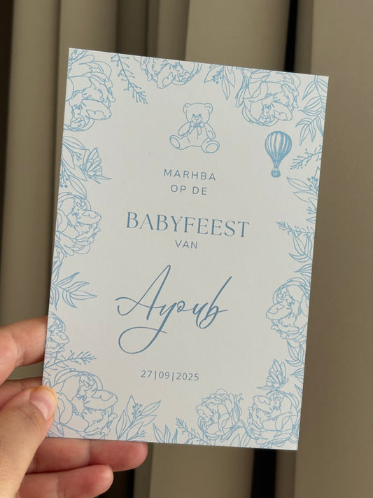 Marhba babyshower Tafelkaart