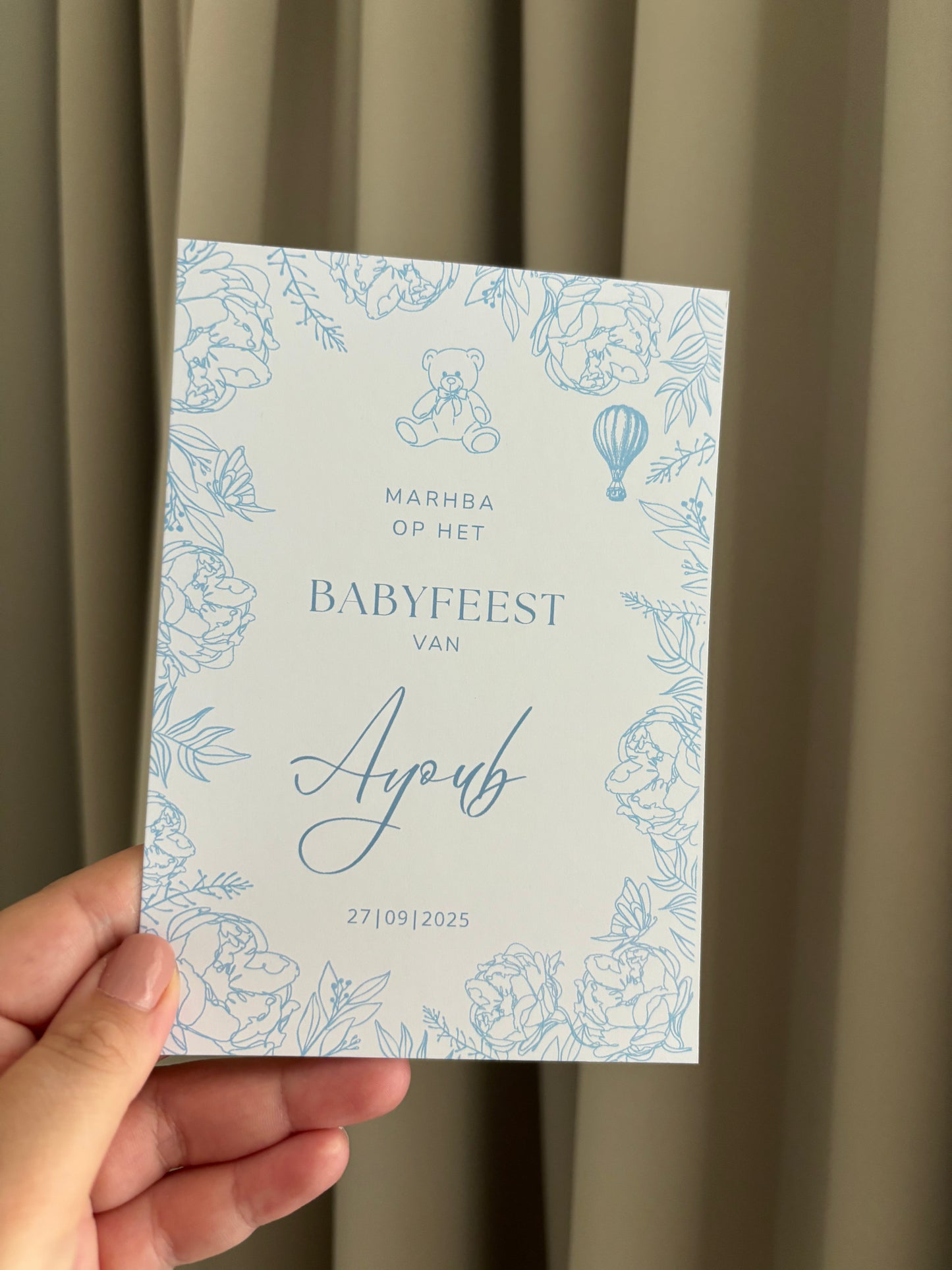 Marhba babyshower Tafelkaart