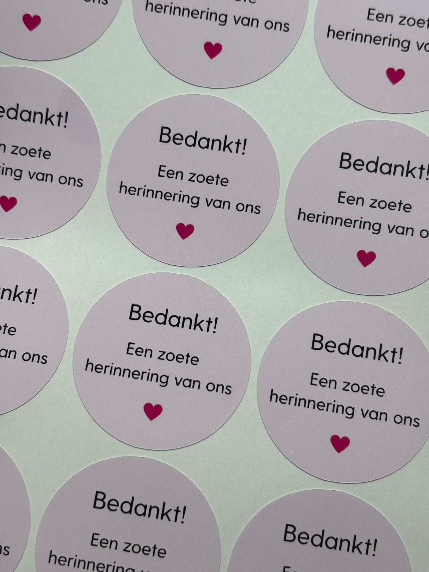 Bedankt! Een zoete herinnering van ons | stickers