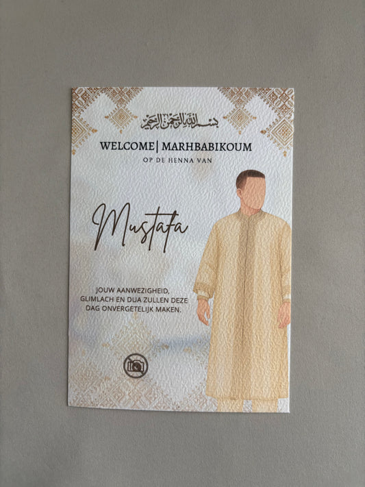 Marhababikoum tafelkaart mannen | Henna