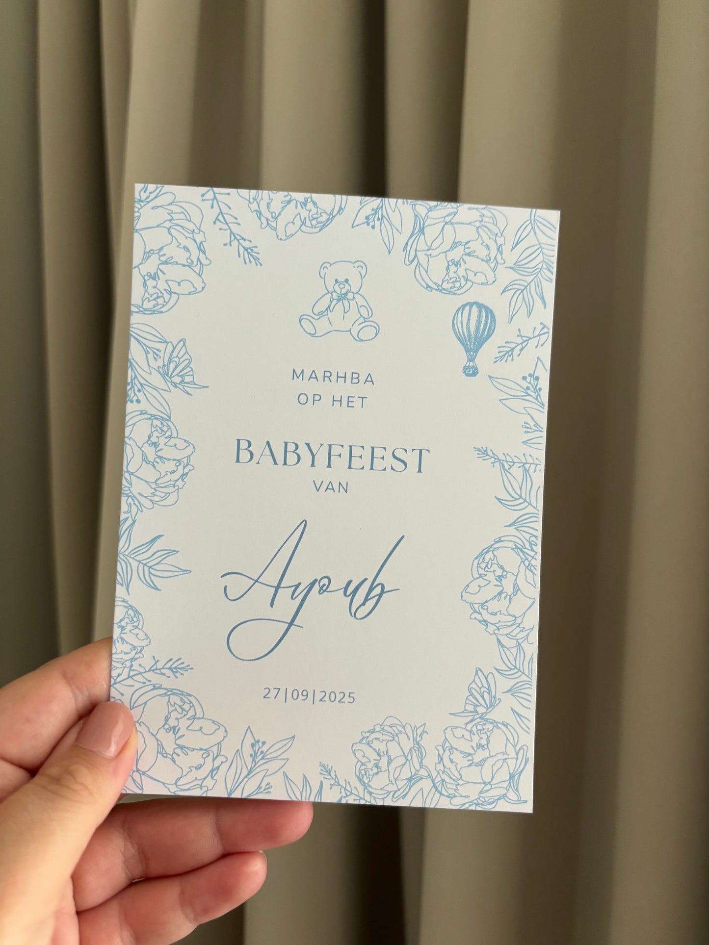 Marhba babyshower Tafelkaart