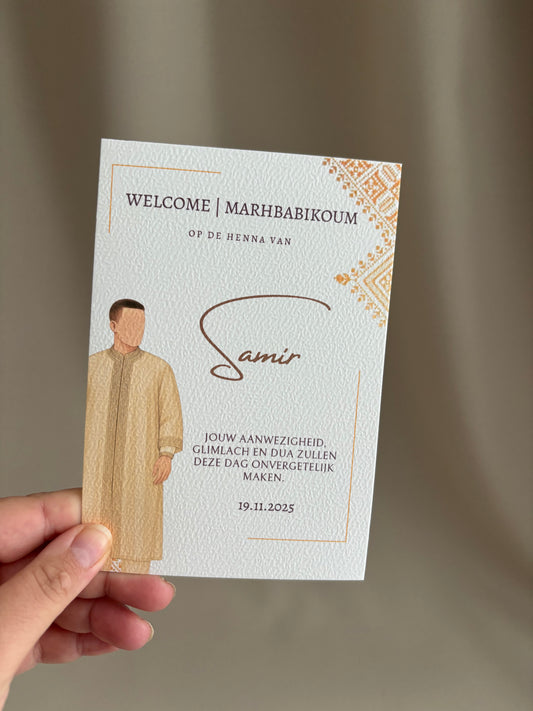Marhababikoum Tafelkaart mannen | Henna