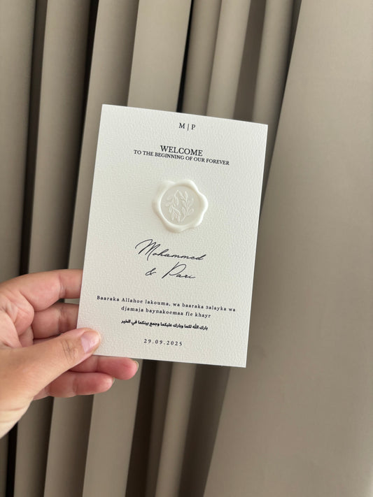 Welcome to our beginning Tafelkaart | met waxzegel