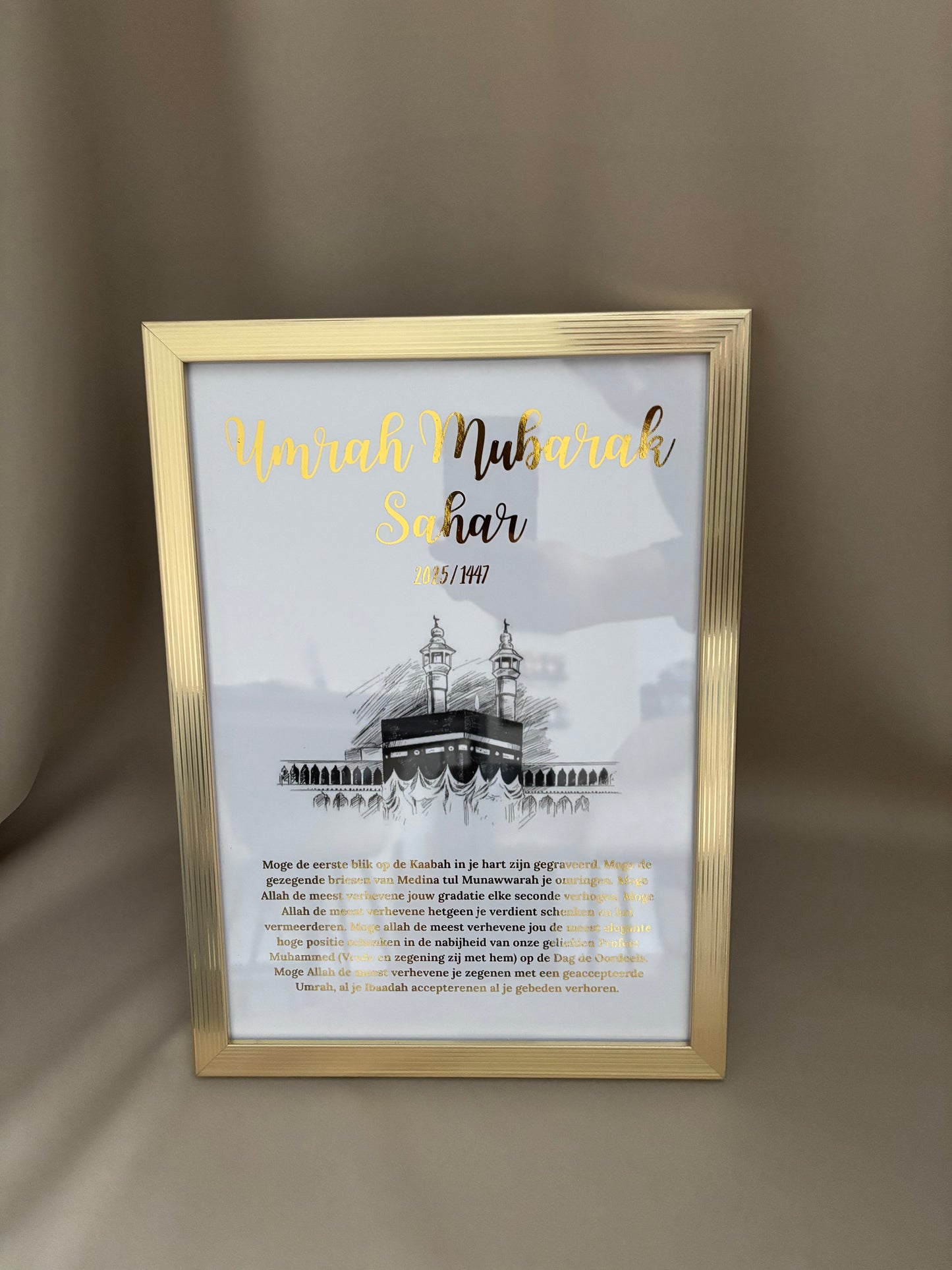 Umrah Mubarak lijst | goudfolie