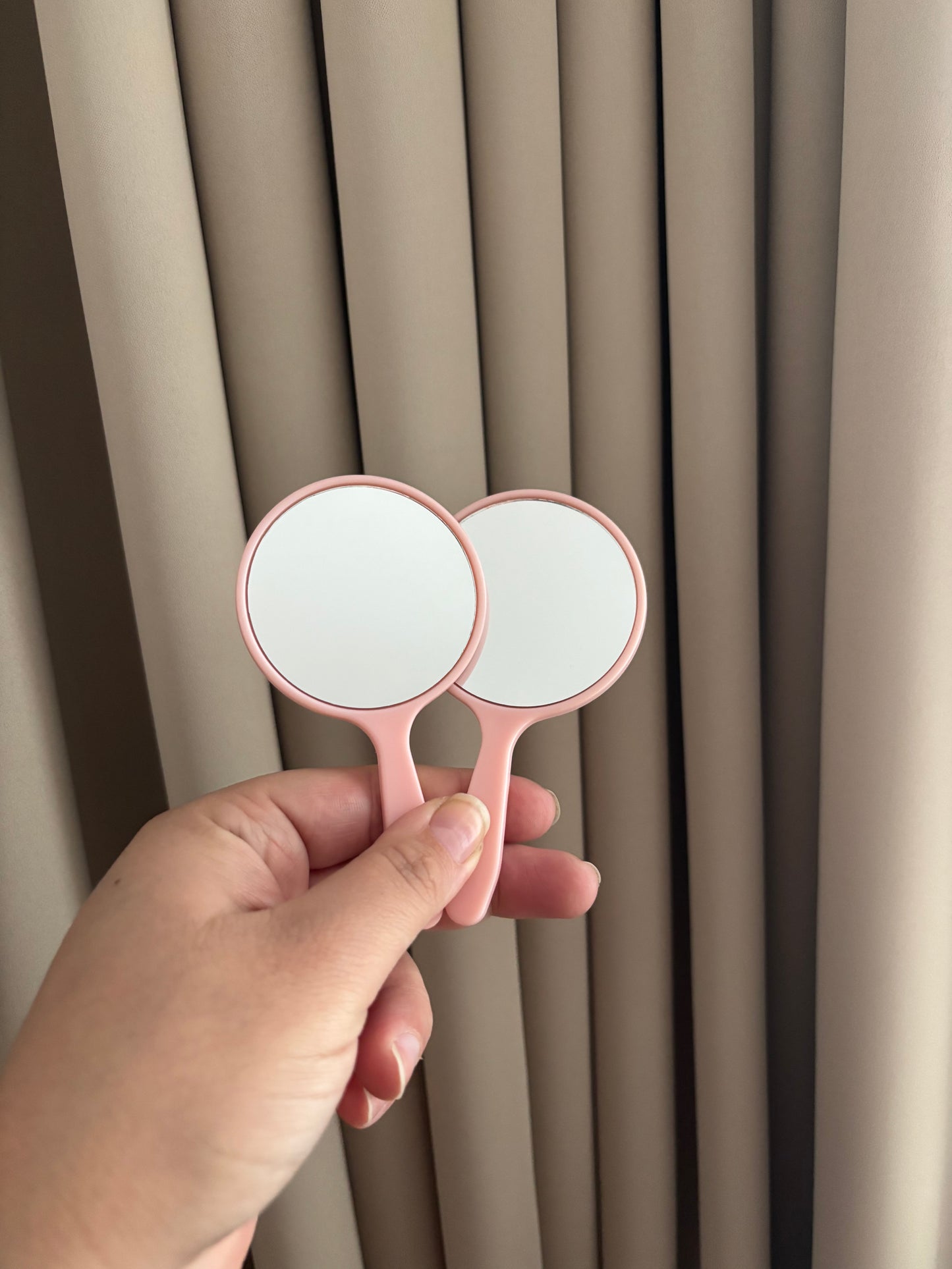 Mini handspiegel roze | blanco