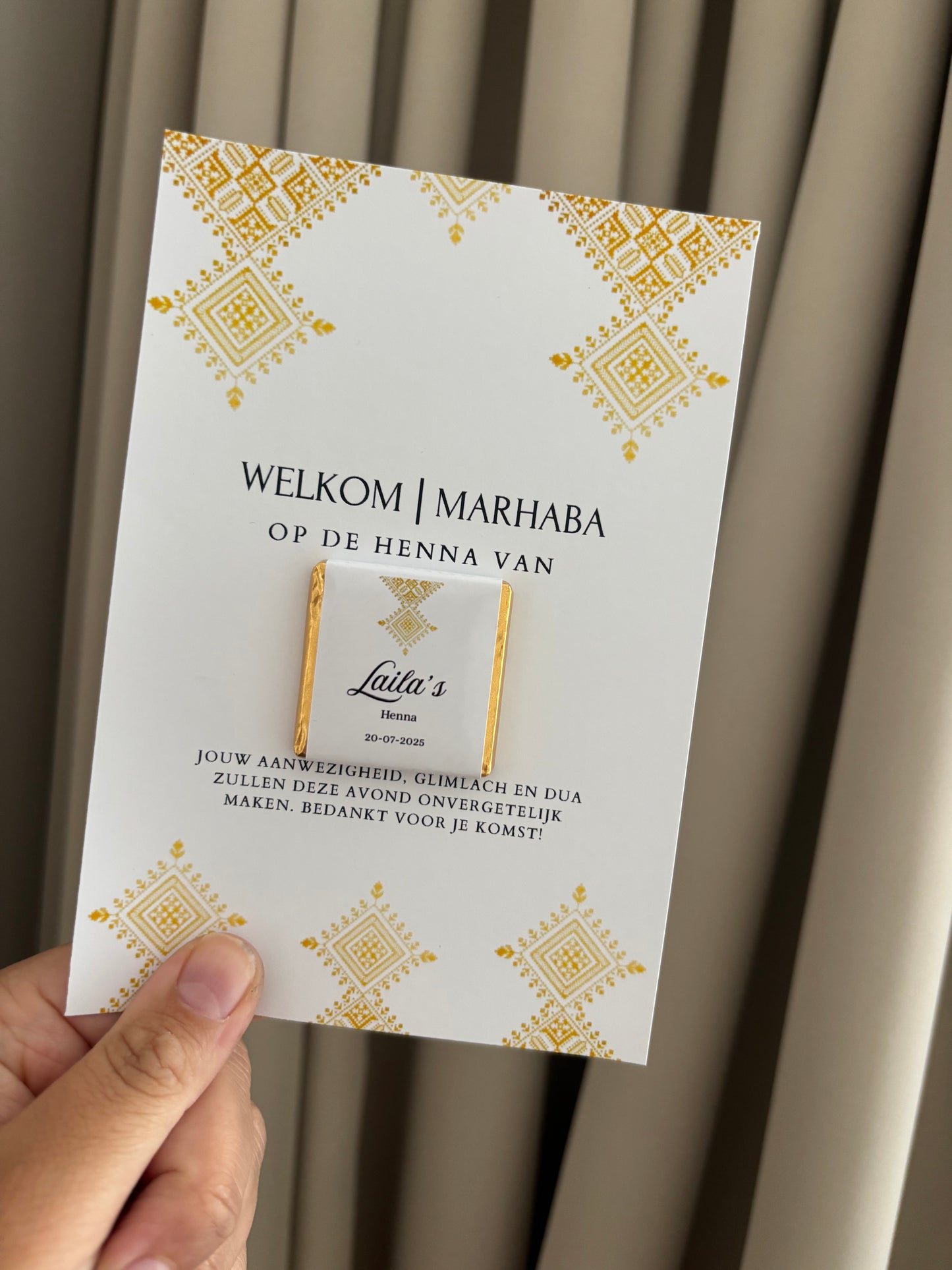 Henna Tafelkaart | met mini chocolade
