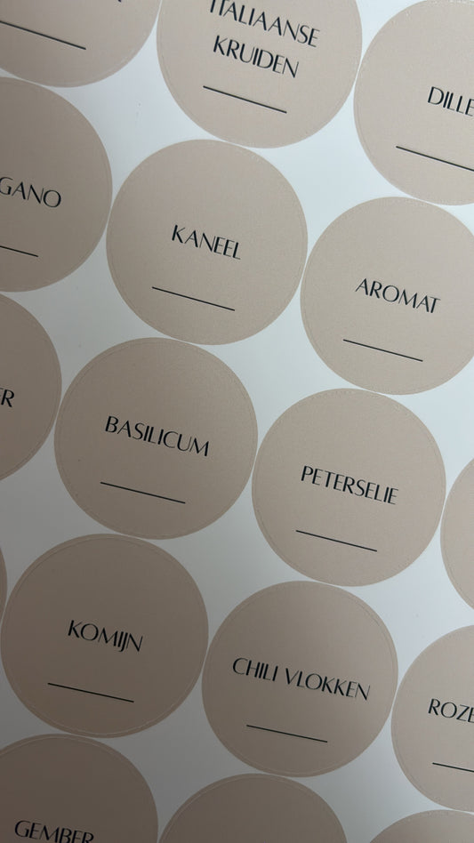 Kruidenlabels rond Alta| beige