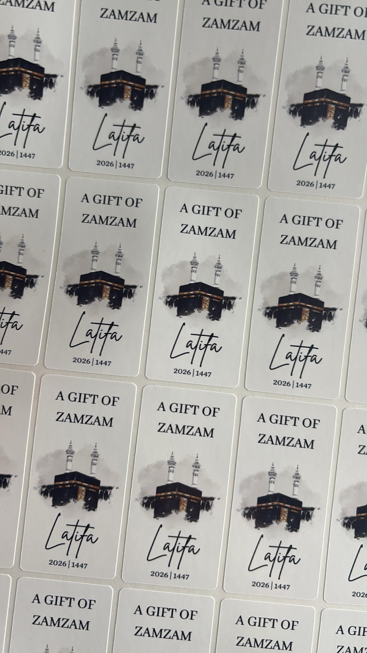 A gift of zamzam stickers