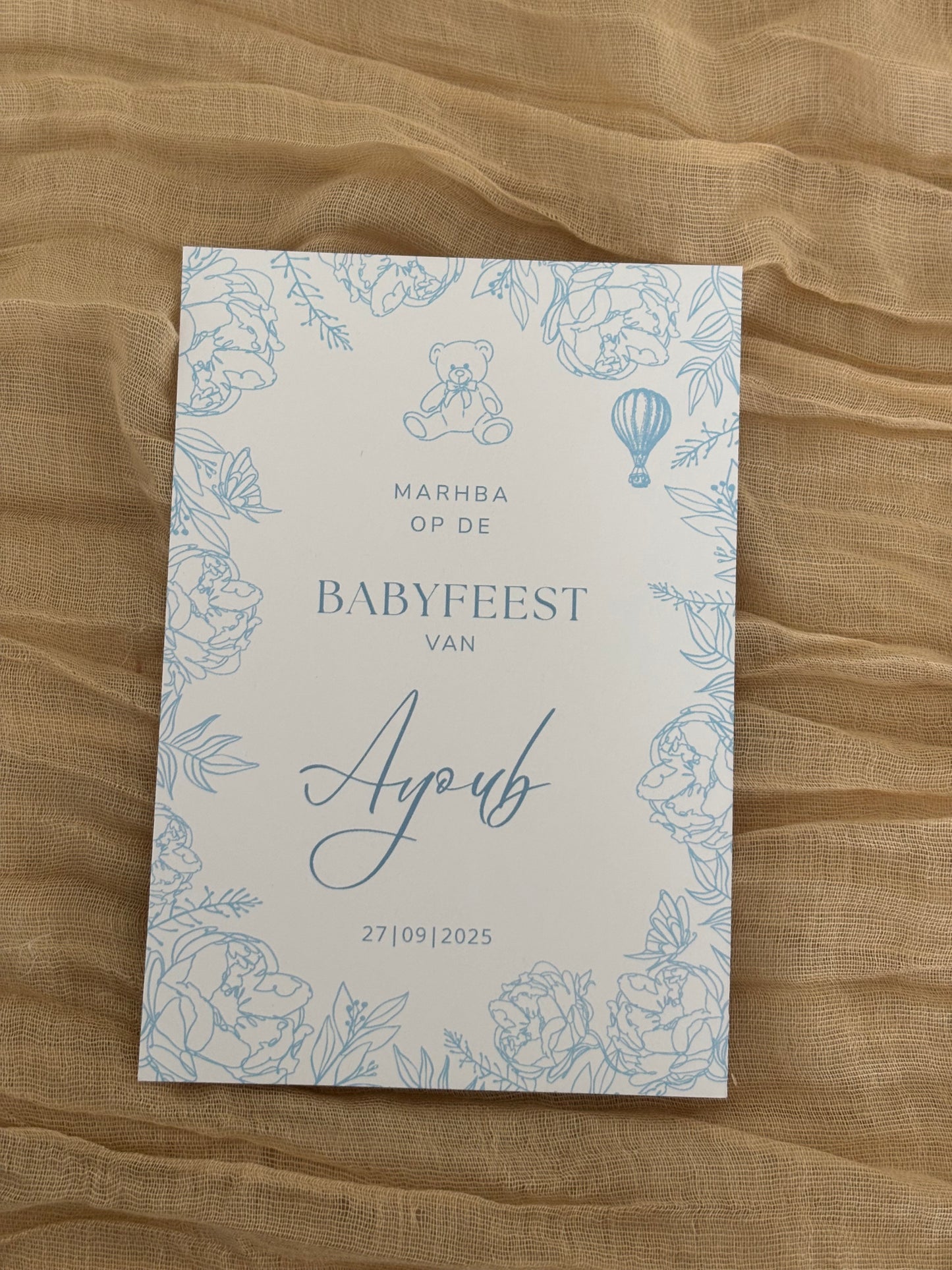 Marhba babyshower Tafelkaart