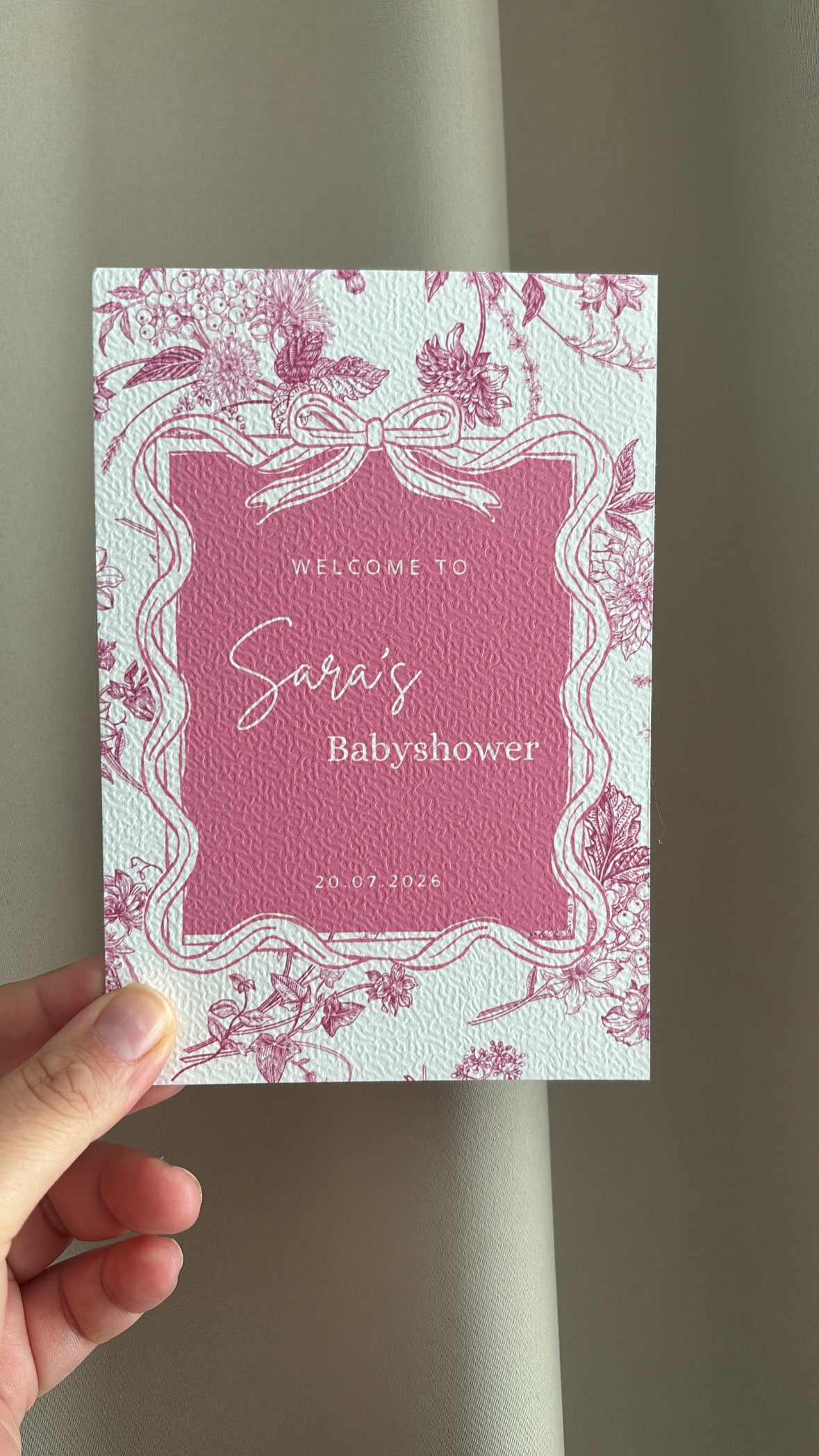Toile de Jouy Tafelkaart babyshower