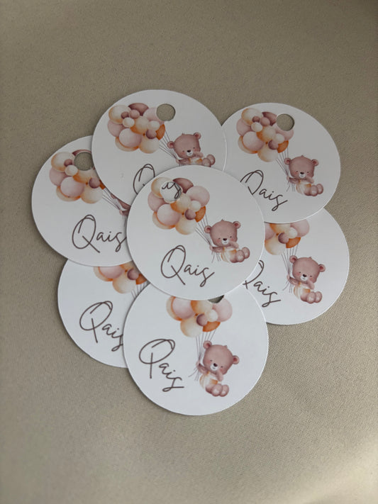 Hanglabels babyshower rond