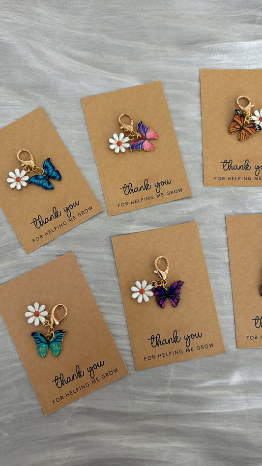 Vlinder met bloem Thank you | for helping me grow