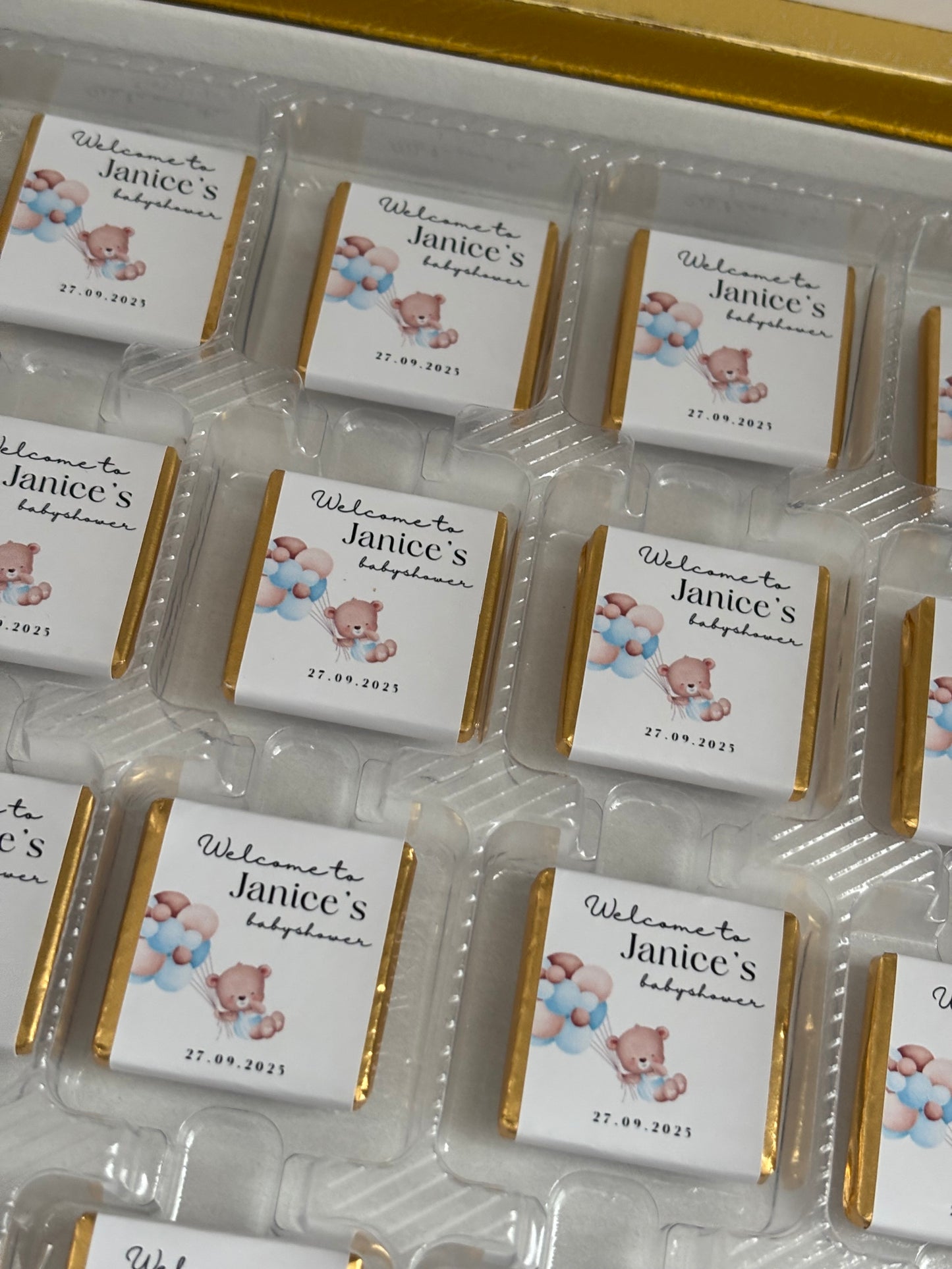 Babyshower Chocoladebox | girl or boy met inhoud & ontwerp