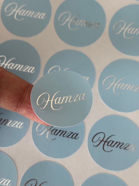 Naam stickers | zilverfolie