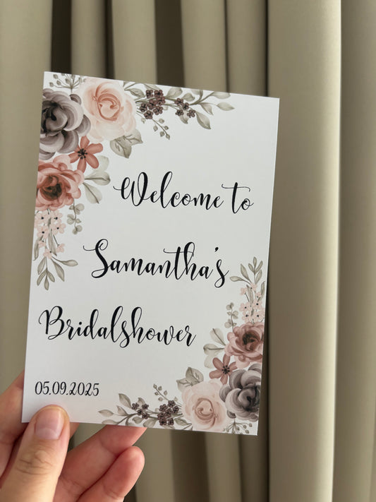 Bridalshower Tafelkaart | bloemendesign