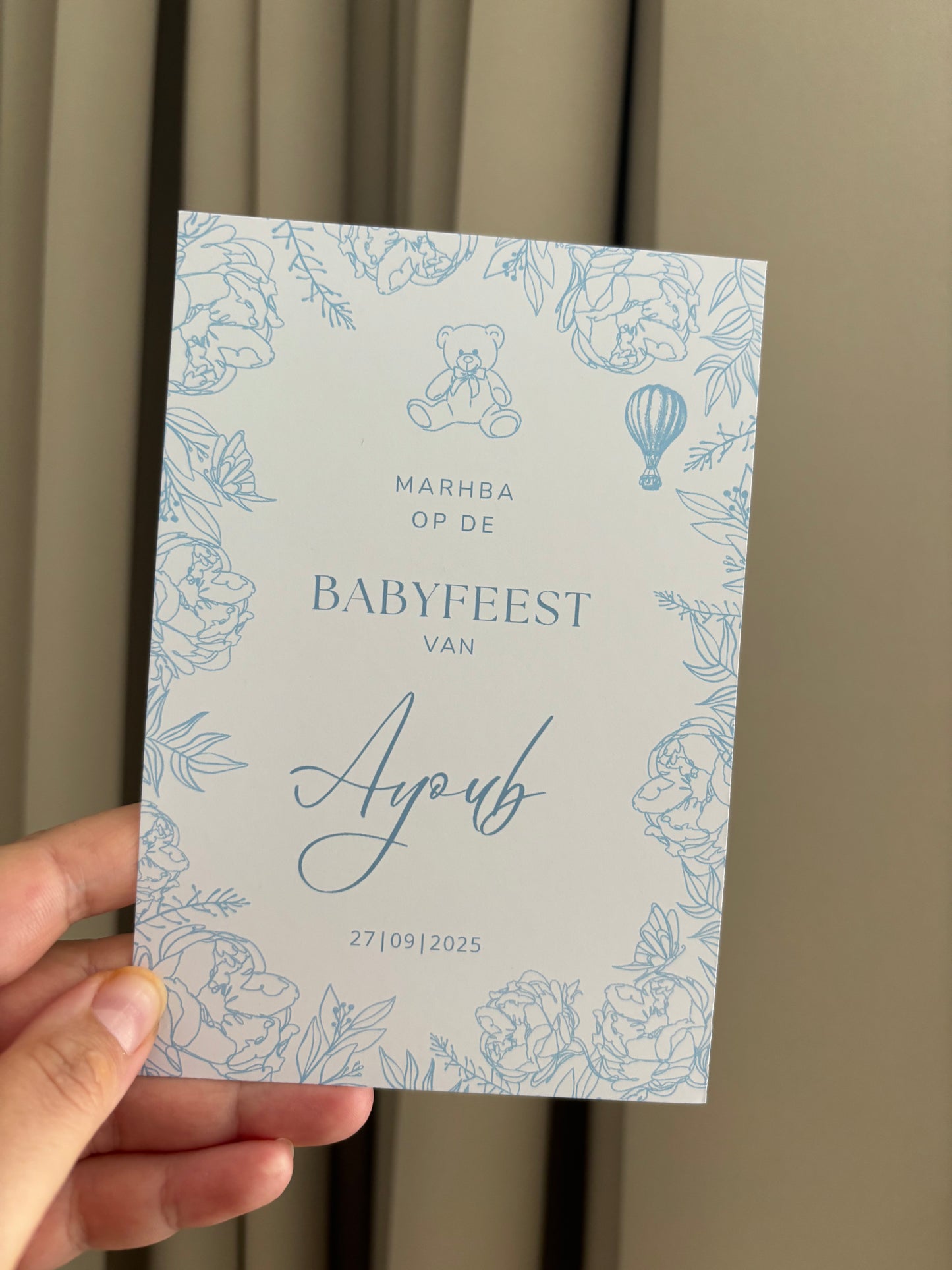 Marhba babyshower Tafelkaart
