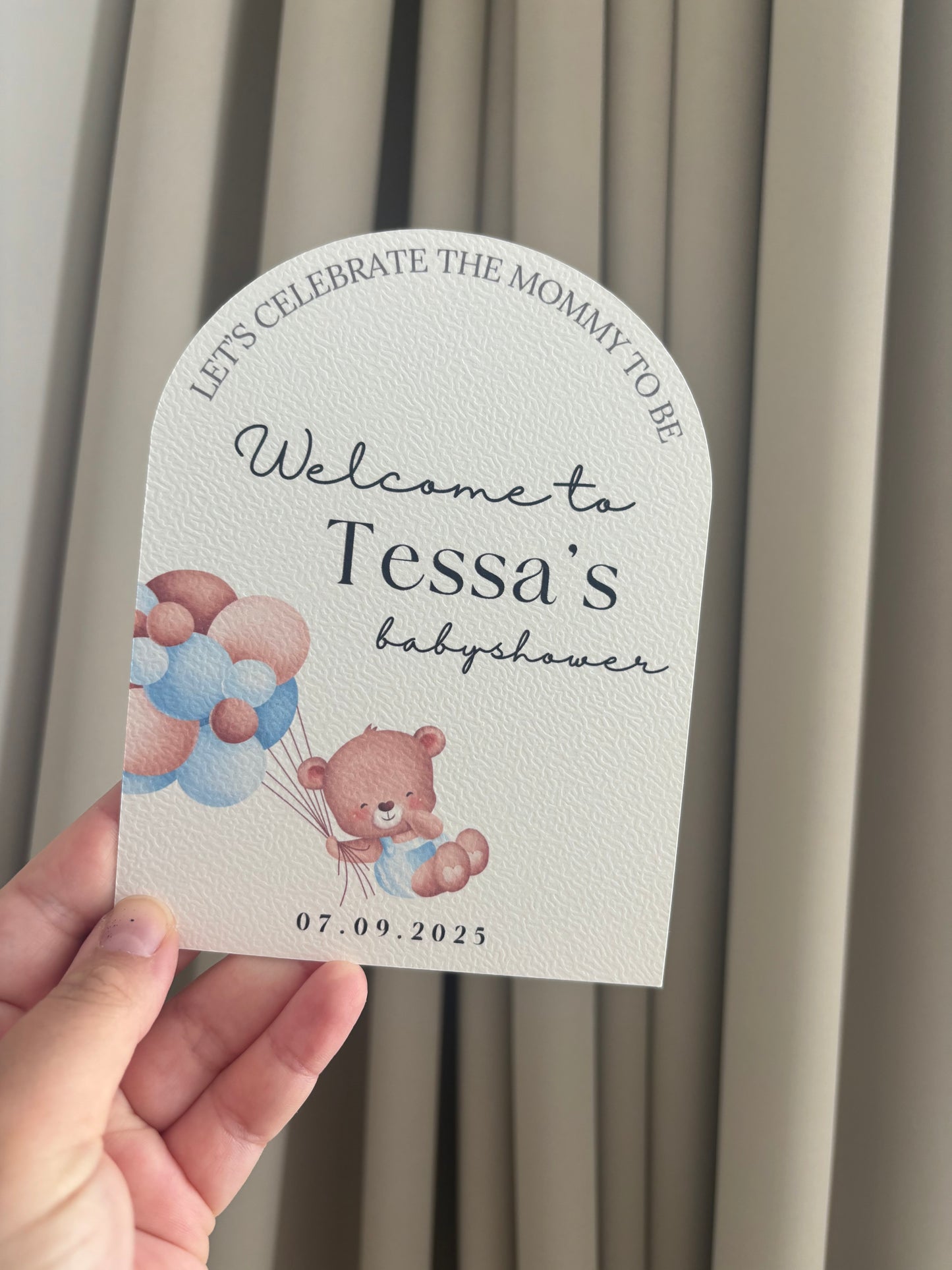 Babyshower tafelkaart |welcome to | girl or boy