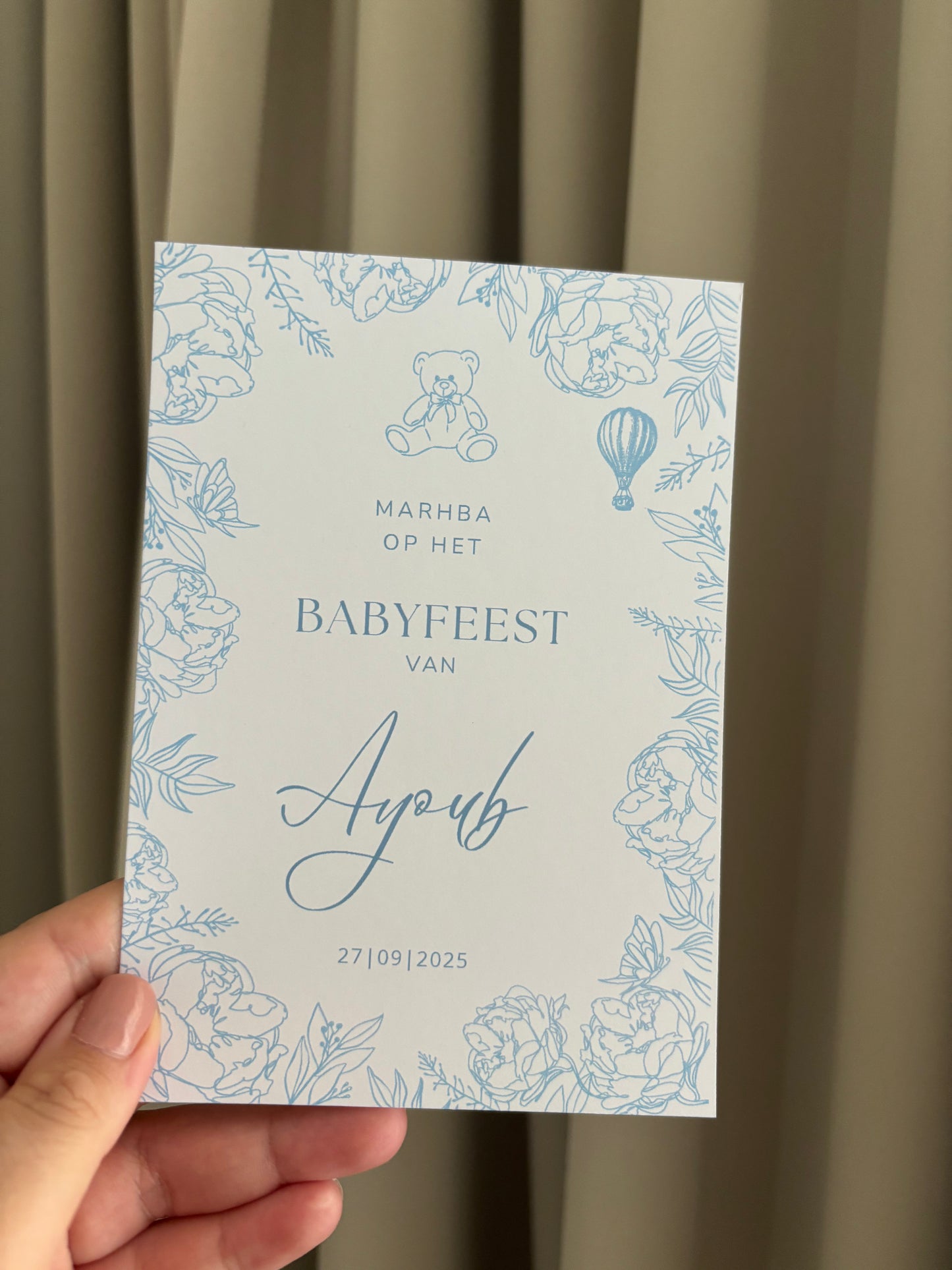 Marhba babyshower Tafelkaart