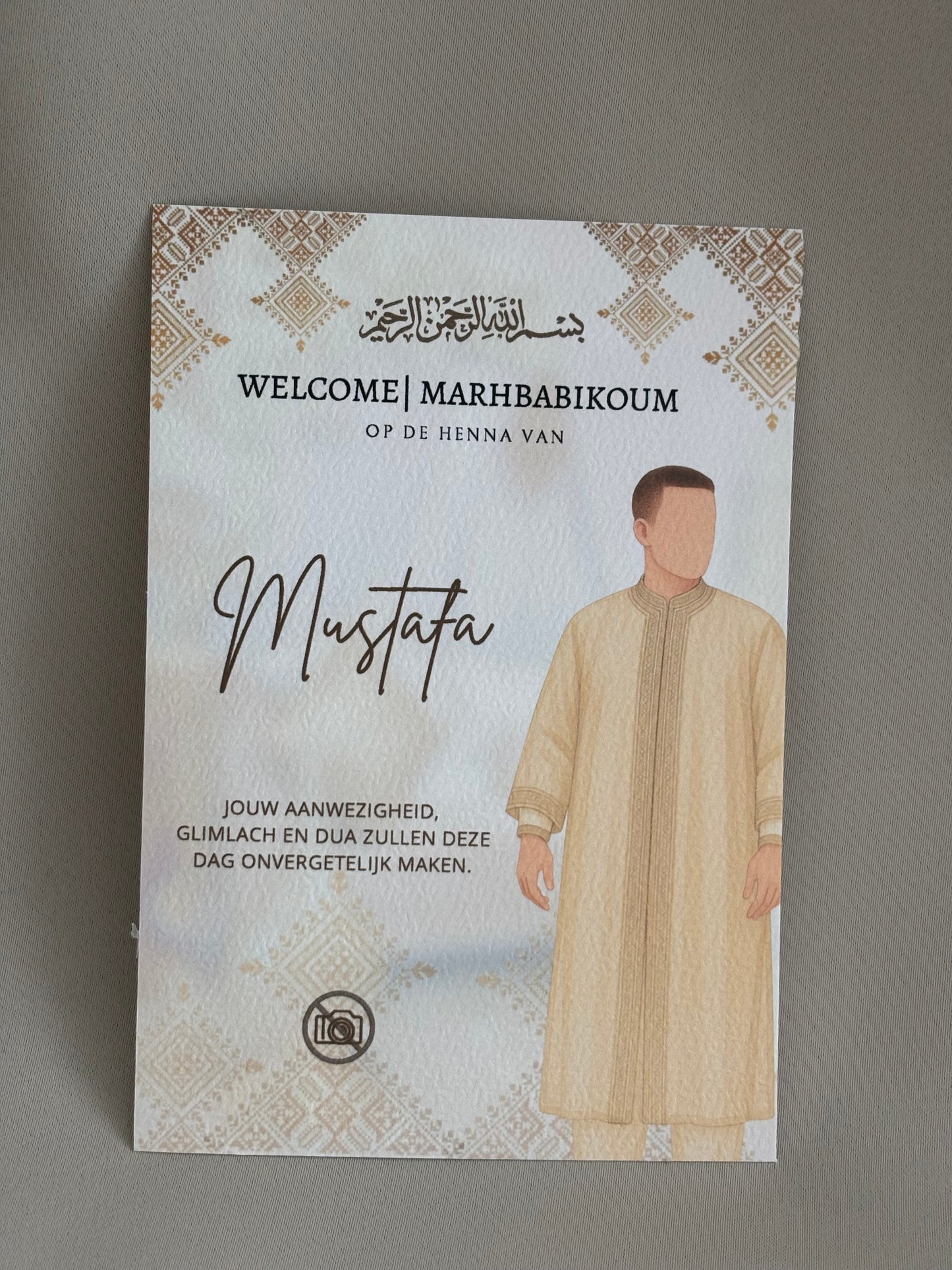 Marhababikoum tafelkaart mannen | Henna