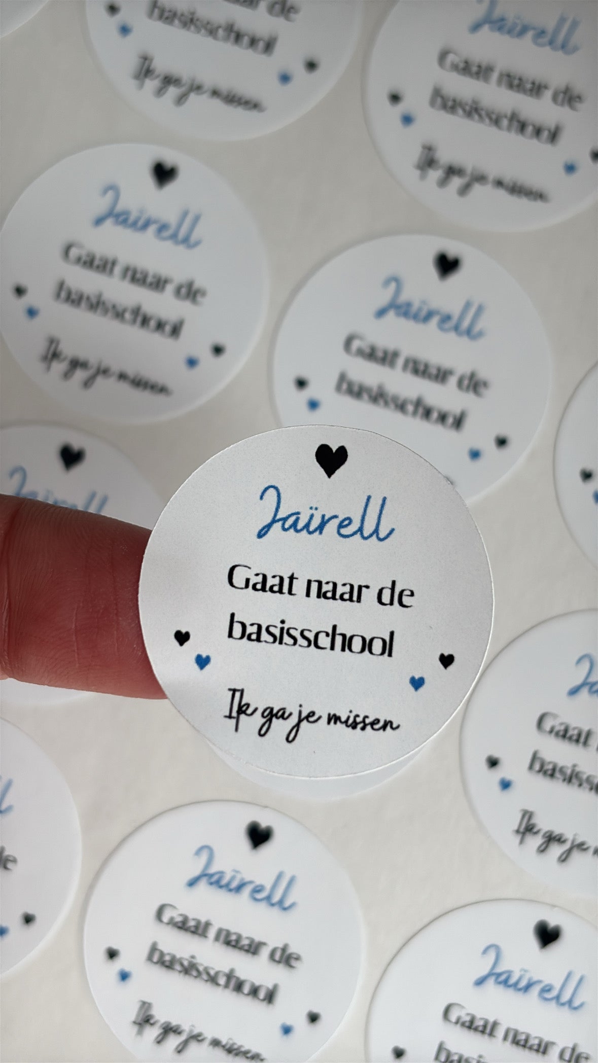 Afscheid stickers | Gaat naar de basisschool | roze of blauw