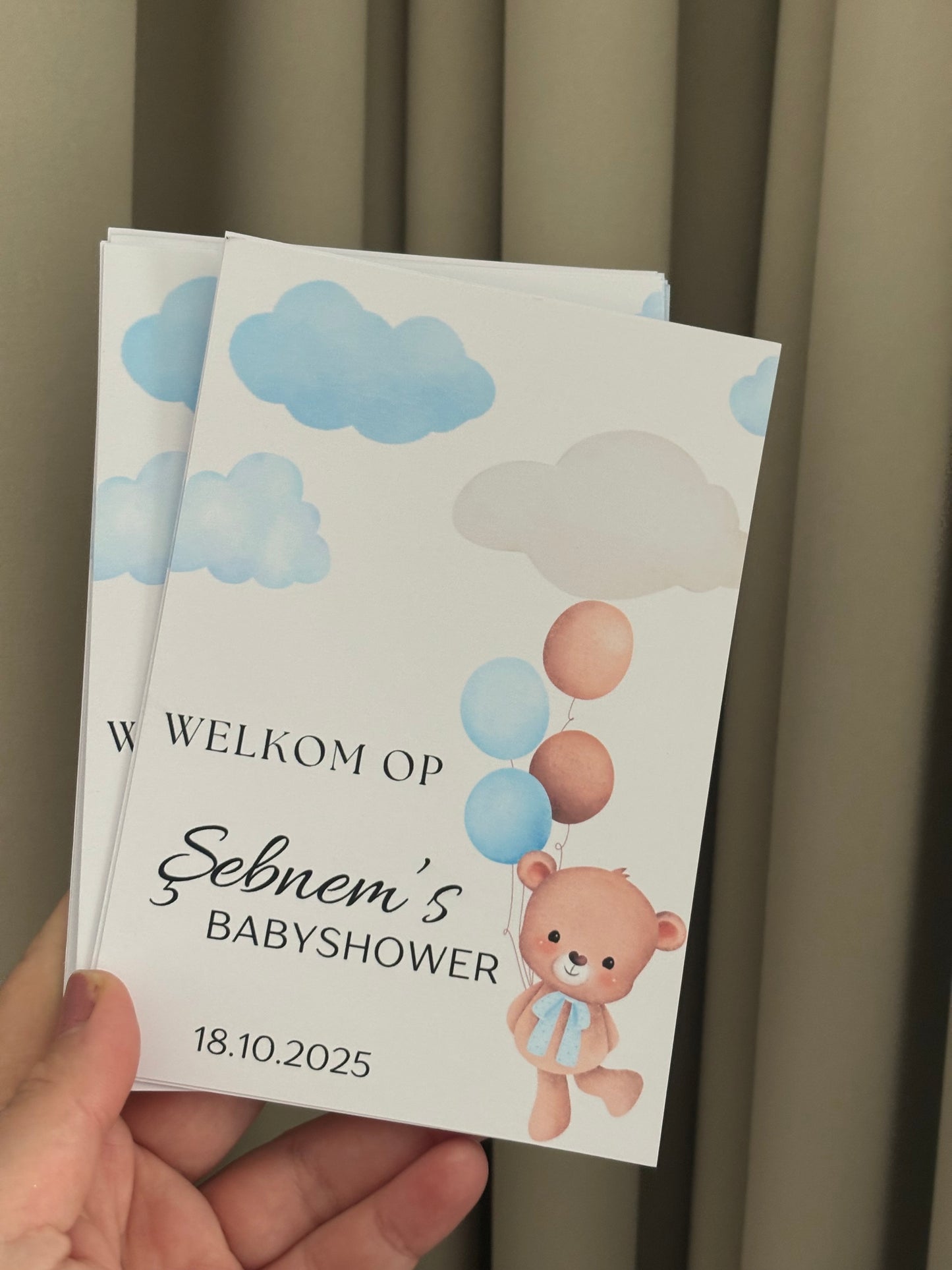 Babyshower Tafelkaart | beertje