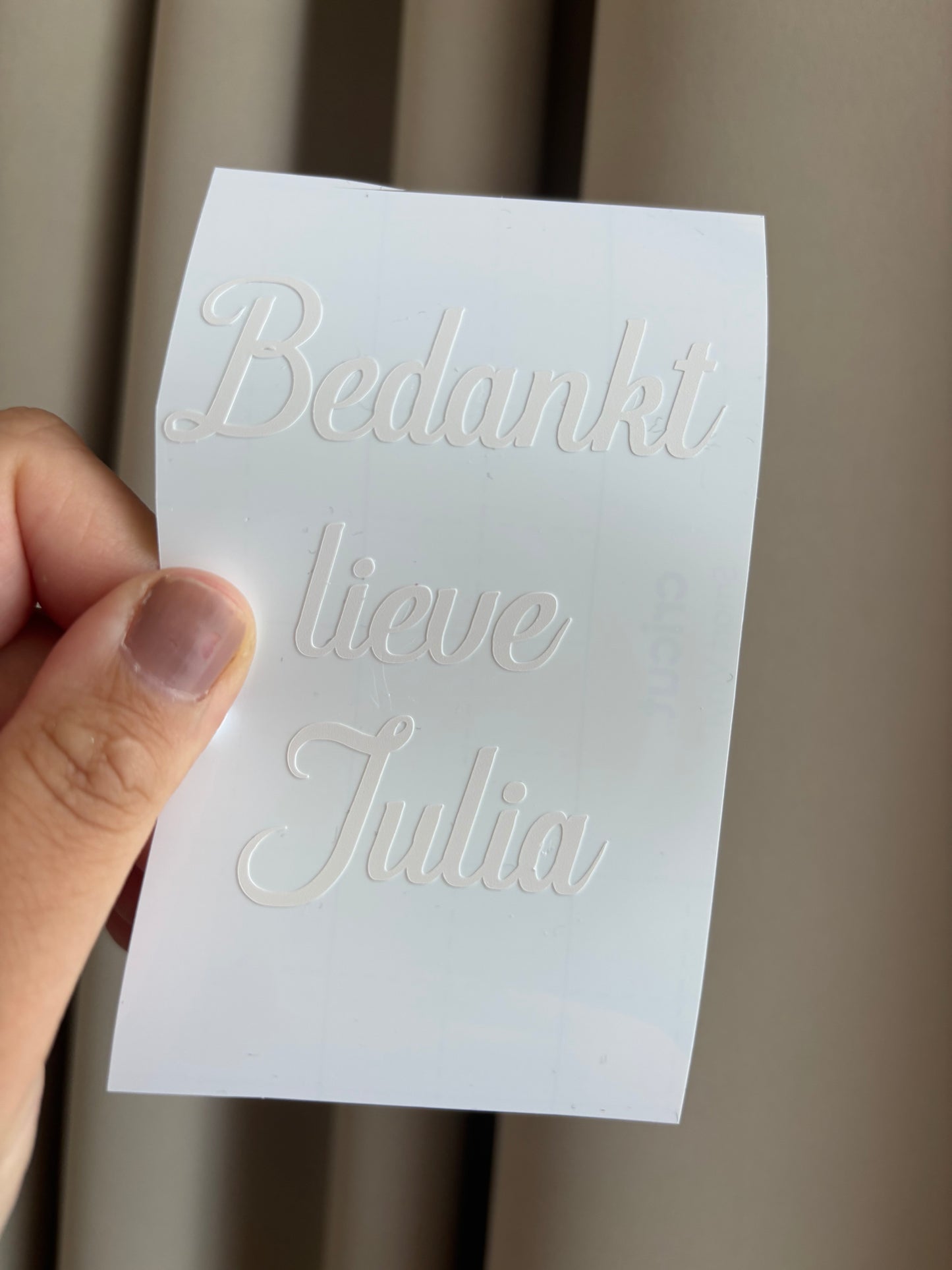 Bedankt lieve juf | vinyl sticker
