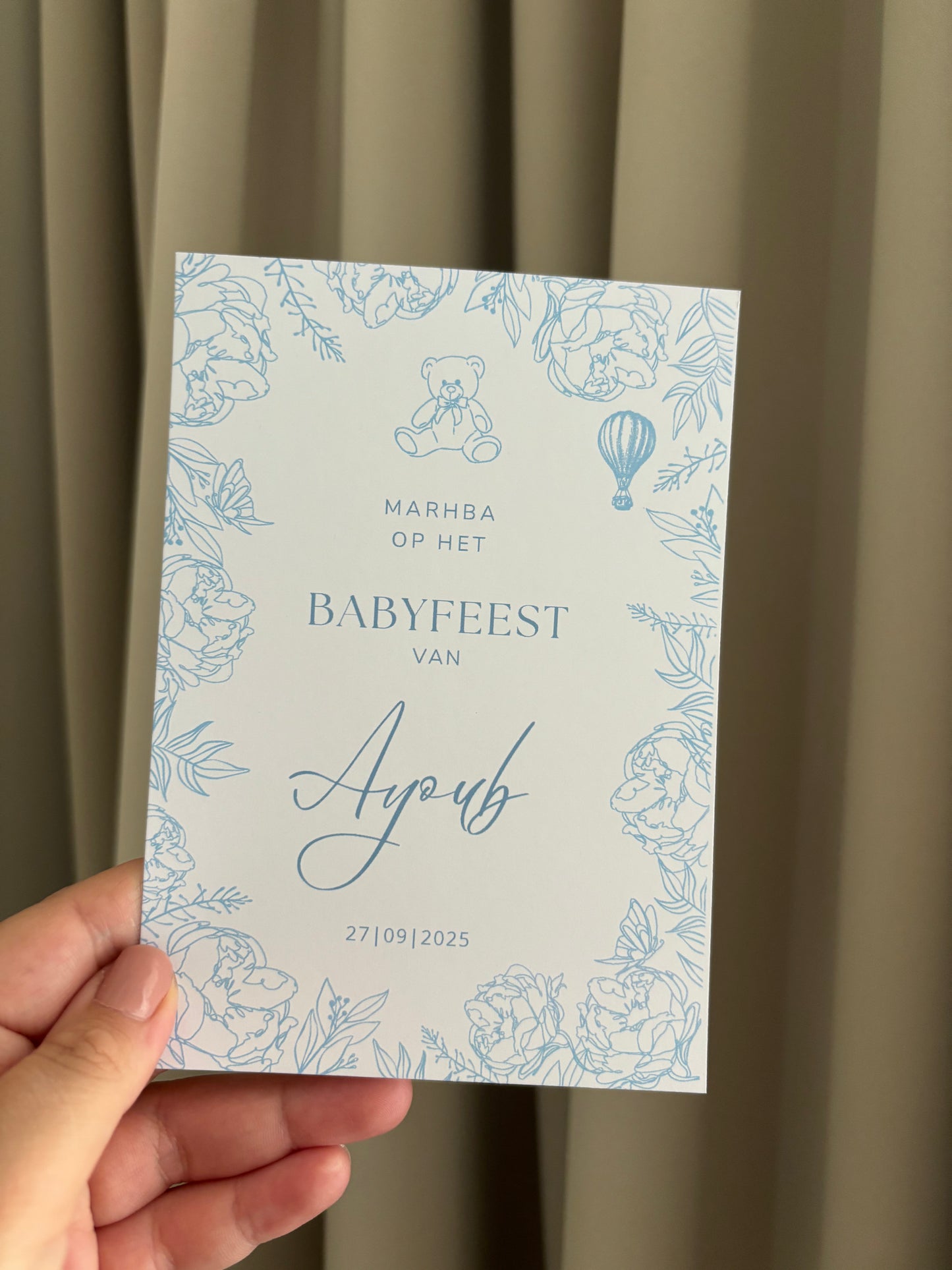 Marhba babyshower Tafelkaart