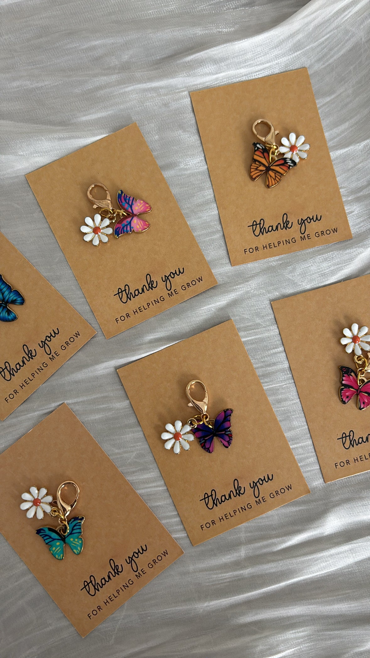Vlinder met bloem Thank you | for helping me grow