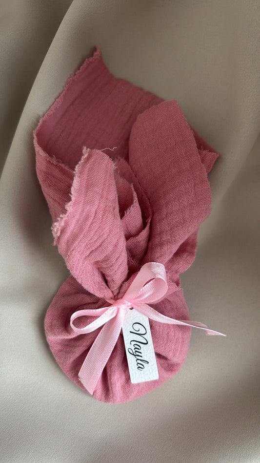 Babyshower bedankje met amandelbonen