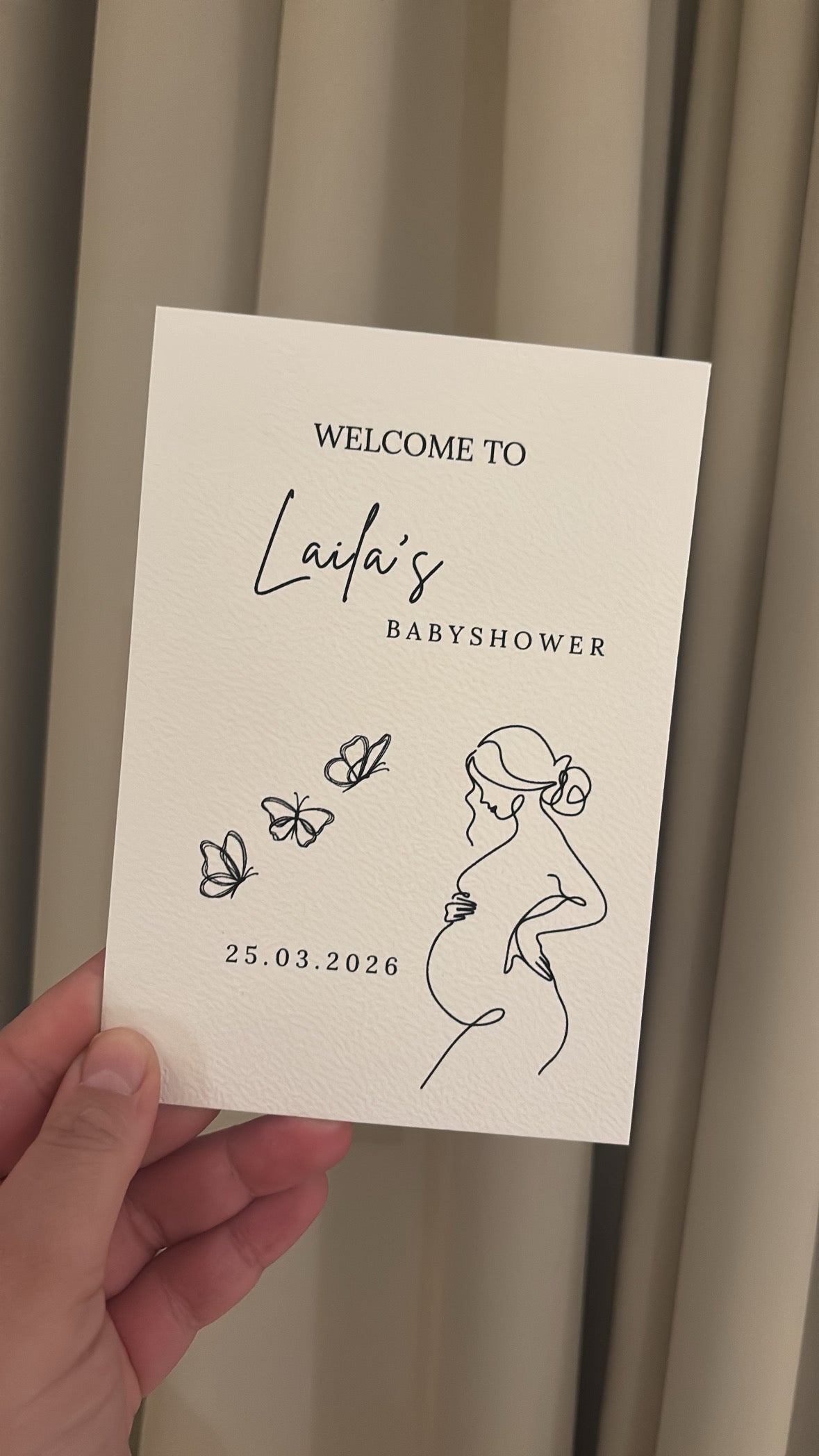 Welcome babyshower Tafelkaart