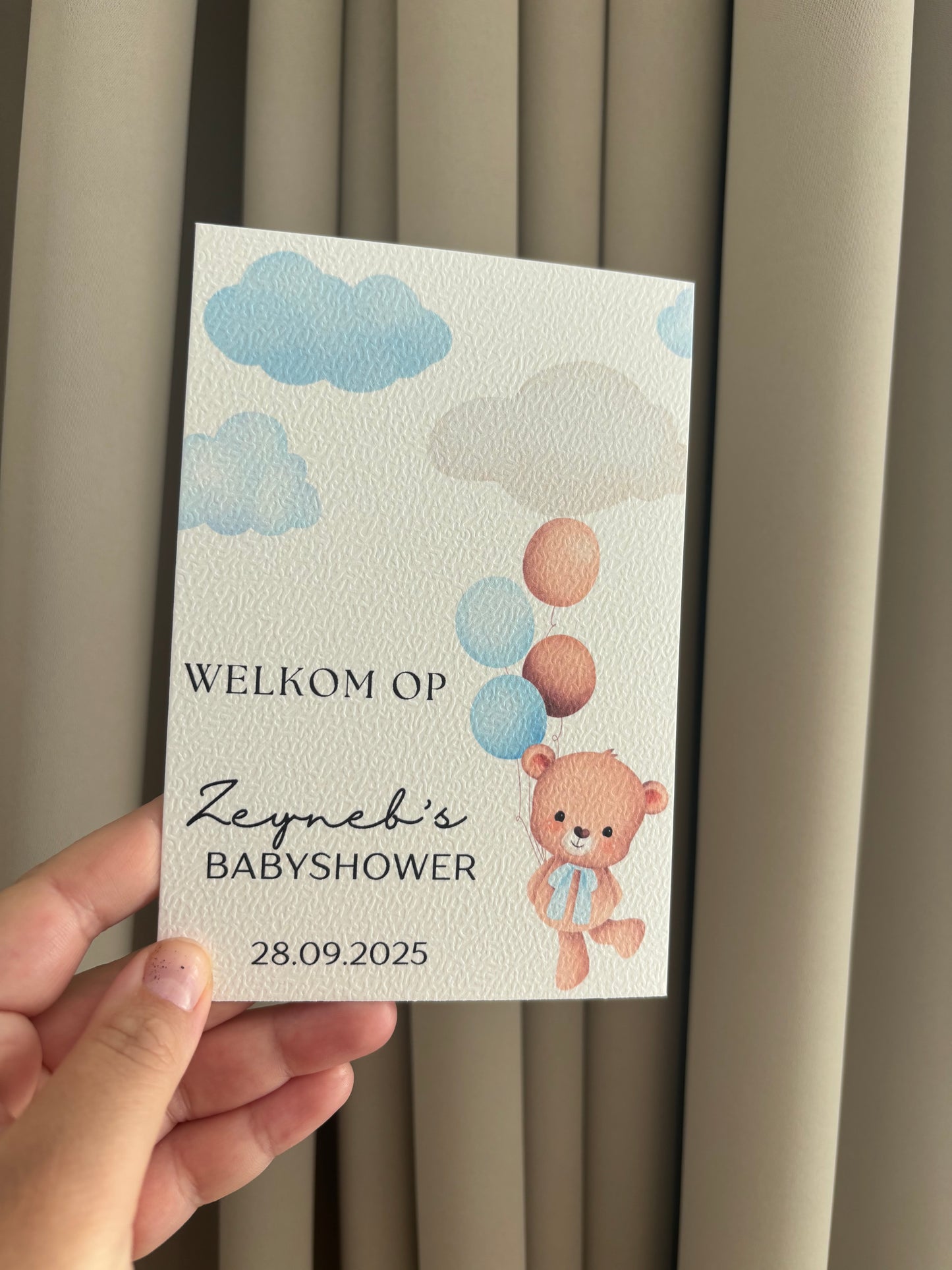 Babyshower Tafelkaart | beertje