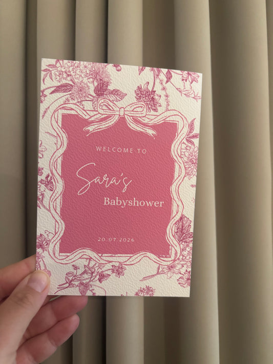Toile de Jouy Tafelkaart babyshower
