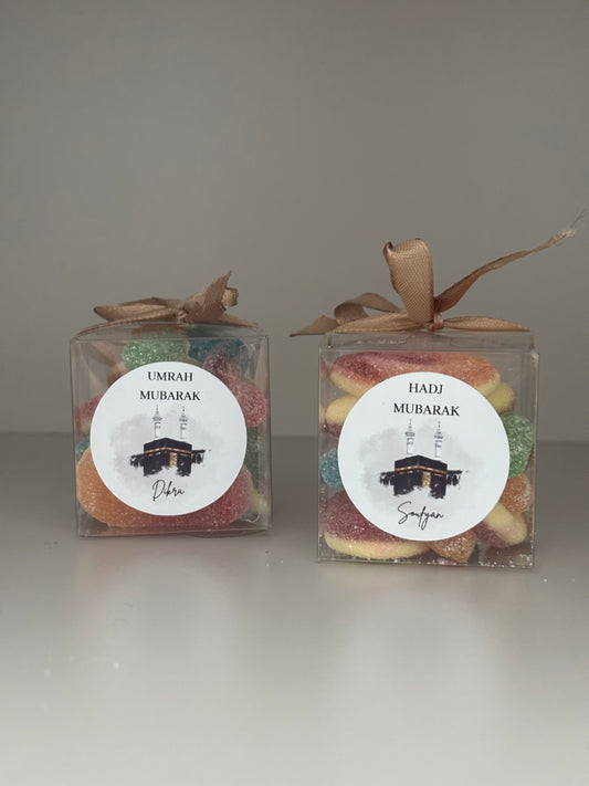 Eid mubarak, hajj mubarak, Hadj Mubarak, umrah Mubarak snoepdoosje