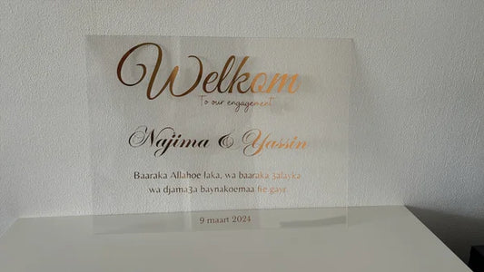 Gepersonaliseerde welkomstbord