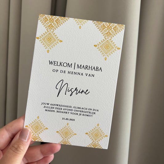 Henna | Tafelkaarten | geel