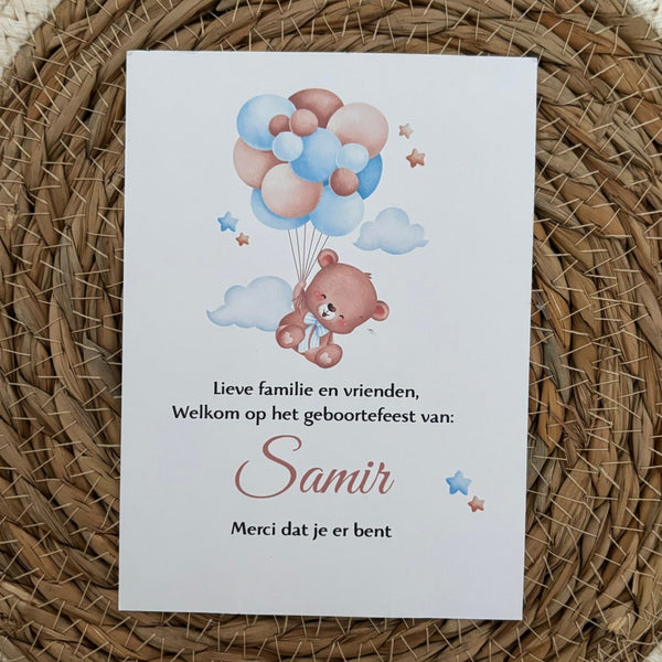 Tafelkaart geboortefeest