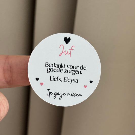 Leerkrachten stickers | bedankt voor de goede zorgen!