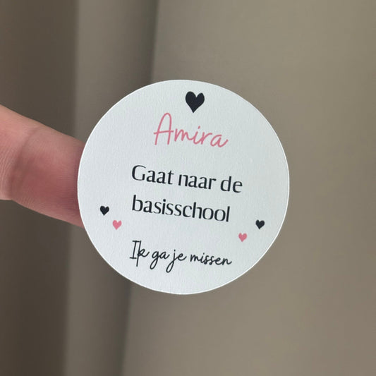Afscheid stickers | Gaat naar de basisschool | roze of blauw