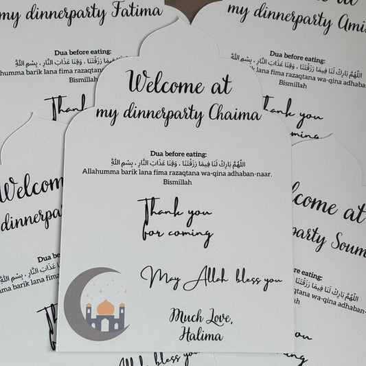 Tafelkaarten ramadan| Welcome at my dinnerparty