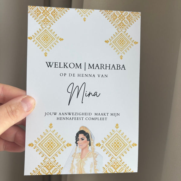 Henna tafelkaart | geel
