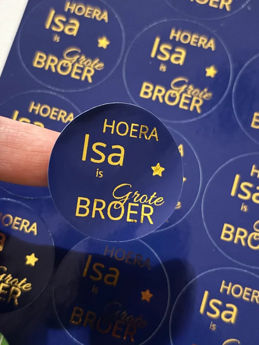 Hoera grote broer/zus || goudfolie