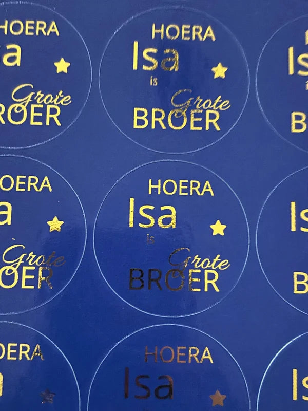 Hoera grote broer/zus || goudfolie